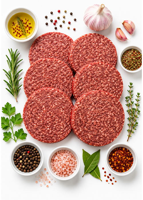 1x 6 pieces beef burger patties